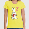 Заказать женскую футболку в Москве. Футболка классическая Влюблённый кролик от skynatural - готовые дизайны и нанесение принтов.