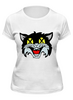 Заказать женскую футболку в Москве. Футболка классическая Кот (cat) от fanart - готовые дизайны и нанесение принтов.
