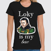 Заказать женскую футболку в Москве. Футболка классическая Loky is my bae от Дарья Пчелинцева - готовые дизайны и нанесение принтов.