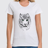 Заказать женскую футболку в Москве. Футболка классическая зверье тигр от сергей дудников - готовые дизайны и нанесение принтов.