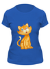 Заказать женскую футболку в Москве. Футболка классическая Рыжий кот от Yaroslava - готовые дизайны и нанесение принтов.