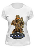 Заказать женскую футболку в Москве. Футболка классическая Halo 4 от Curipopik - готовые дизайны и нанесение принтов.