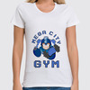Заказать женскую футболку в Москве. Футболка классическая Mega Man Gym от madw - готовые дизайны и нанесение принтов.