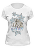 Заказать женскую футболку в Москве. Футболка классическая белый медведь от krolya_spb@mail.ru - готовые дизайны и нанесение принтов.