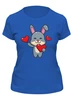 Заказать женскую футболку в Москве. Футболка классическая Влюблённый кролик от skynatural - готовые дизайны и нанесение принтов.
