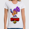 Заказать женскую футболку в Москве. Футболка классическая BRAWL STARS SHELLY  от geekbox - готовые дизайны и нанесение принтов.
