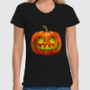 Заказать женскую футболку в Москве. Футболка классическая glowing pumpkin от queen  - готовые дизайны и нанесение принтов.