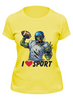 Заказать женскую футболку в Москве. Футболка классическая Зомби Спорт - Я люблю Спорт от iZOMBIE - готовые дизайны и нанесение принтов.