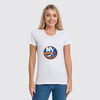 Заказать женскую футболку в Москве. Футболка классическая New York Islanders от BURNSHIRTS - готовые дизайны и нанесение принтов.