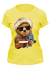 Заказать женскую футболку в Москве. Футболка классическая Мишка с гитарой от T-shirt print  - готовые дизайны и нанесение принтов.