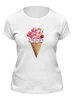 Заказать женскую футболку в Москве. Футболка классическая Мороженое в рожке от tigerda  - готовые дизайны и нанесение принтов.