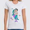 Заказать женскую футболку в Москве. Футболка классическая Подводная любовь от zen4@bk.ru - готовые дизайны и нанесение принтов.