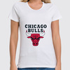 Заказать женскую футболку в Москве. Футболка классическая Chicago Bulls от Виктор Гришин - готовые дизайны и нанесение принтов.