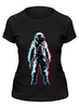 Заказать женскую футболку в Москве. Футболка классическая Космонавт 3D от Space Art - готовые дизайны и нанесение принтов.