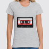 Заказать женскую футболку в Москве. Футболка классическая кассета от Polilog - готовые дизайны и нанесение принтов.
