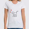 Заказать женскую футболку в Москве. Футболка классическая котик от Karina Radomskaya - готовые дизайны и нанесение принтов.