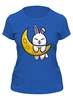Заказать женскую футболку в Москве. Футболка классическая Кролик на луне от skynatural - готовые дизайны и нанесение принтов.
