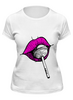 Заказать женскую футболку в Москве. Футболка классическая pink lips от anelecom - готовые дизайны и нанесение принтов.