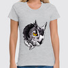 Заказать женскую футболку в Москве. Футболка классическая Owl Gray от Troy - Angel - готовые дизайны и нанесение принтов.
