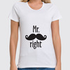Заказать женскую футболку в Москве. Футболка классическая Mr. right от zen4@bk.ru - готовые дизайны и нанесение принтов.