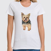 Заказать женскую футболку в Москве. Футболка классическая Dog Yorkshire Terrier от T-shirt print  - готовые дизайны и нанесение принтов.