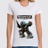 Заказать женскую футболку в Москве. Футболка классическая Bioshock (logo) от karbafoss - готовые дизайны и нанесение принтов.