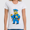 Заказать женскую футболку в Москве. Футболка классическая Полицейский из Симпсонов от Vinli.shop  - готовые дизайны и нанесение принтов.