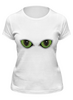 Заказать женскую футболку в Москве. Футболка классическая Глаза кота сквозь смотрят от PolinaPo - готовые дизайны и нанесение принтов.