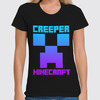 Заказать женскую футболку в Москве. Футболка классическая MINECRAFT CREEPER от weeert - готовые дизайны и нанесение принтов.