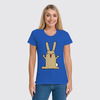 Заказать женскую футболку в Москве. Футболка классическая Hello rabbit от skynatural - готовые дизайны и нанесение принтов.