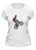 Заказать женскую футболку в Москве. Футболка классическая Велосипедист от T-shirt print  - готовые дизайны и нанесение принтов.