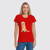 Заказать женскую футболку в Москве. Футболка классическая Dog Golden Retriever от T-shirt print  - готовые дизайны и нанесение принтов.