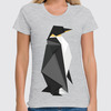 Заказать женскую футболку в Москве. Футболка классическая Полигональный Пингвин от printik - готовые дизайны и нанесение принтов.