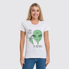 Заказать женскую футболку в Москве. Футболка классическая Инопланетянин от geekbox - готовые дизайны и нанесение принтов.