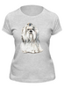 Заказать женскую футболку в Москве. Футболка классическая Dog Shih Tzu от T-shirt print  - готовые дизайны и нанесение принтов.