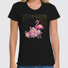 Заказать женскую футболку в Москве. Футболка классическая Розовый фламинго от raketabonus@yandex.ru - готовые дизайны и нанесение принтов.
