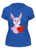 Заказать женскую футболку в Москве. Футболка классическая Сердечный кролик от skynatural - готовые дизайны и нанесение принтов.