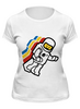Заказать женскую футболку в Москве. Футболка классическая Космонавт лего от fanart - готовые дизайны и нанесение принтов.