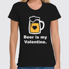 Заказать женскую футболку в Москве. Футболка классическая Beer Valentine от Александр Серебренников - готовые дизайны и нанесение принтов.