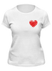 Заказать женскую футболку в Москве. Футболка классическая Белая с сердечком от Apfelbaum - готовые дизайны и нанесение принтов.