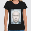 Заказать женскую футболку в Москве. Футболка классическая Putin Joker от anton-vstroy@mail.ru - готовые дизайны и нанесение принтов.