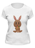Заказать женскую футболку в Москве. Футболка классическая Кролик от Zamula - готовые дизайны и нанесение принтов.