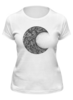 Заказать женскую футболку в Москве. Футболка классическая Луна черная от t_interior@mail.ru - готовые дизайны и нанесение принтов.