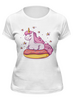 Заказать женскую футболку в Москве. Футболка классическая Unicorn Donut от Jimmy Flash - готовые дизайны и нанесение принтов.