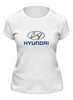 Заказать женскую футболку в Москве. Футболка классическая HYUNDAI от DESIGNER   - готовые дизайны и нанесение принтов.