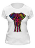 Заказать женскую футболку в Москве. Футболка классическая Слон  от queen  - готовые дизайны и нанесение принтов.