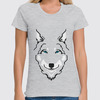 Заказать женскую футболку в Москве. Футболка классическая Волк (Wolf) от fanart - готовые дизайны и нанесение принтов.