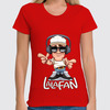 Заказать женскую футболку в Москве. Футболка классическая LalaFan DJ T-Shirt (красная, жен.) от LalaFan  - готовые дизайны и нанесение принтов.