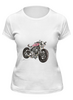 Заказать женскую футболку в Москве. Футболка классическая Мотоцикл от kristibygaga - готовые дизайны и нанесение принтов.