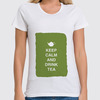 Заказать женскую футболку в Москве. Футболка классическая Keep calm and drink tea от zen4@bk.ru - готовые дизайны и нанесение принтов.